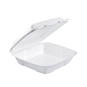 Dart Foam Hinged Lid Container, Performer Perforated Lid, 9 x 9.4 x 3, White, 100/Bag, 2 Bag/Carton (DCC90HTPF1R)