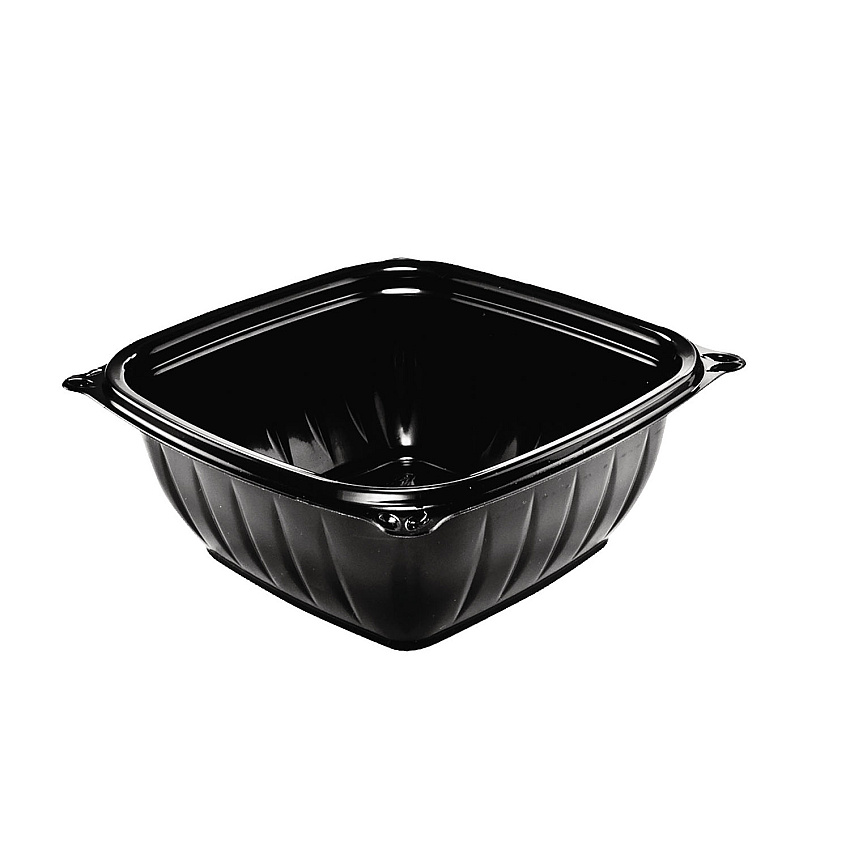 Dart PresentaBowls Pro Black Square Bowls, 12 oz, 5 x 5 x 2, Black, Plastic, 63/Bag, 8 Bags/Carton (DCCB12SB)
