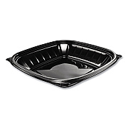 Dart PresentaBowls Pro Black Square Bowls, 24 oz, 8.5 x 8.5 x 1.8, Plastic, 63/Bag, 4 Bags/Carton (DCCB24SB)