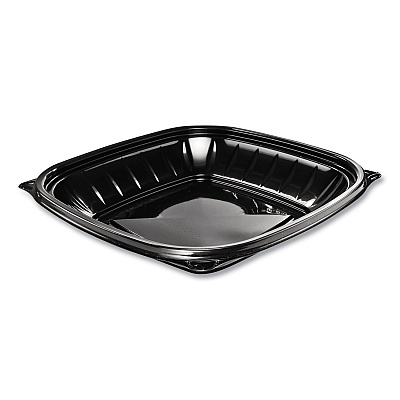 Dart PresentaBowls Pro Black Square Bowls, 24 oz, 8.5 x 8.5 x 1.8, Plastic, 63/Bag, 4 Bags/Carton (DCCB24SB)