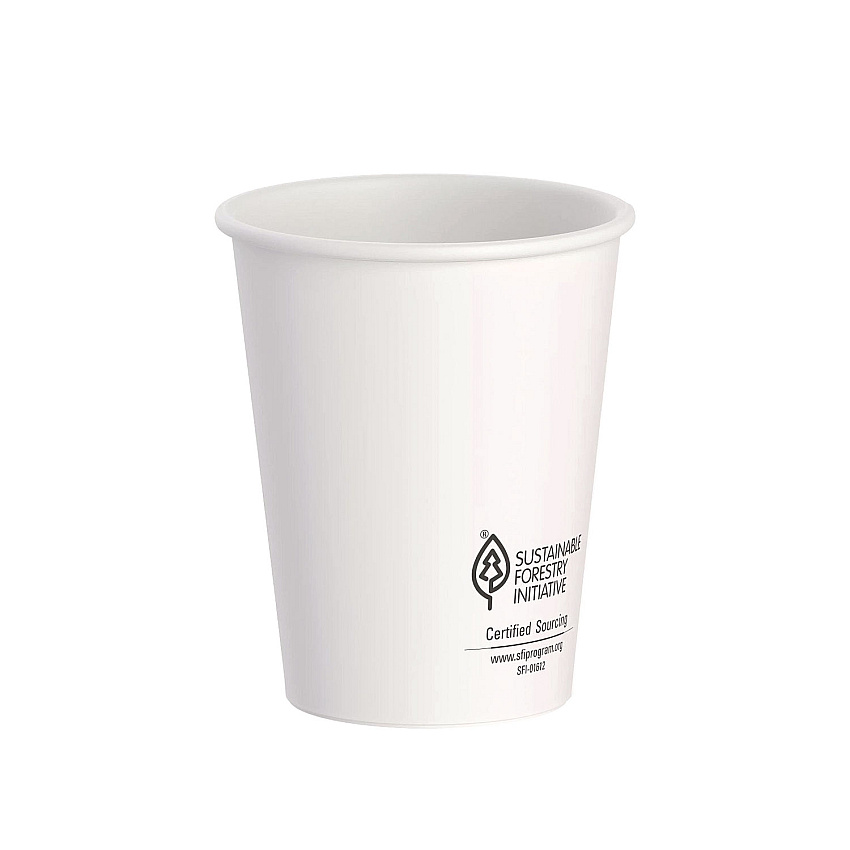 Solo Thermoguard Insulated Paper Hot Cups, 8 oz, White Sustainable Forest Print, 40/Pack (DCCDWTG8W)