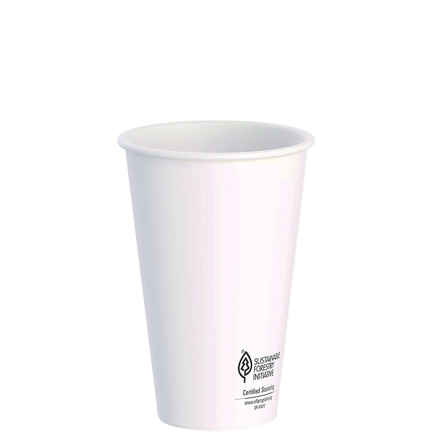 Solo Thermoguard Insulated Paper Hot Cups, 16 oz, White Sustainable Forest Print, 30/Pack (DCCDWTG16W)