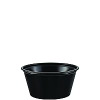 Dart Polystyrene Portion Cups, 2 oz, Black, 250/Bag, 10 Bags/Carton (DCCP200BLK)