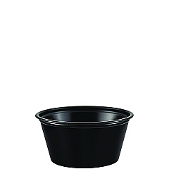 Dart Polystyrene Portion Cups, 2 oz, Black, 250/Bag, 10 Bags/Carton (DCCP200BLK)