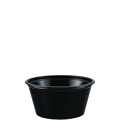 Dart Polystyrene Portion Cups, 2 oz, Black, 250/Bag, 10 Bags/Carton (DCCP200BLK)