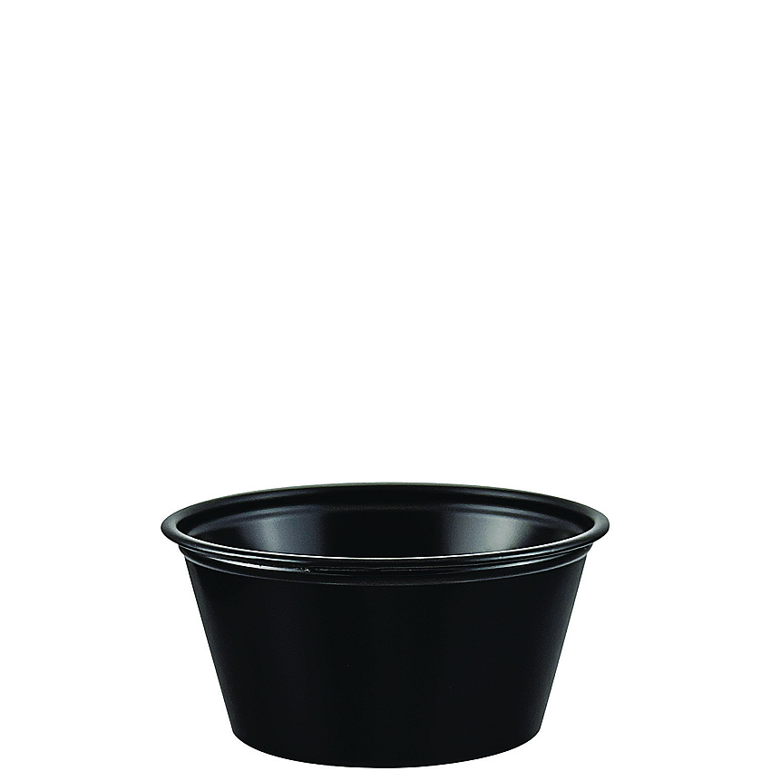 Dart Polystyrene Portion Cups, 2 oz, Black, 250/Bag, 10 Bags/Carton (DCCP200BLK)