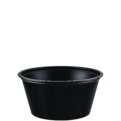 Dart Polystyrene Portion Cups, 3.25 oz, Black, 250/Bag, 10 Bags/Carton (DCCP325BLK)