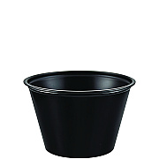 Dart Polystyrene Portion Cups, 4 oz, Black, 250/Bag, 10 Bags/Carton (DCCP400BLK)