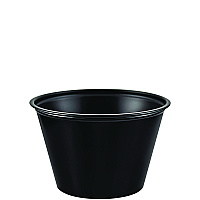 Dart Polystyrene Portion Cups, 4 oz, Black, 250/Bag, 10 Bags/Carton (DCCP400BLK)