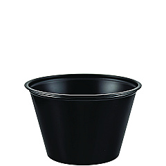 Dart Polystyrene Portion Cups, 4 oz, Black, 250/Bag, 10 Bags/Carton (DCCP400BLK)