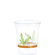 Dart Bare Eco-Forward RPET Cold Cups, 12 oz to 14 oz, Leaf Design, Clear, Squat, 50/Pack (DCCRTP12BAREPK)