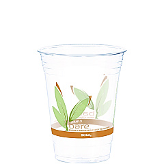 Dart Bare Eco-Forward RPET Cold Cups, ProPlanet Seal, 16 oz to 18 oz, Leaf Design, Clear, 50/Pack, 20 Packs/Carton (DCCRTP16DBARECT)
