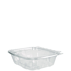 Dart ClearPac SafeSeal rPET Tamper-Resistant Container, ProPlanet Seal, Flat Lid, 24oz, 6.4 x 1.9 x 7.1, Clear, 100/Bag, 2 Bags/CT (DCCCH24DEF)