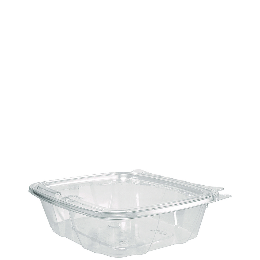 Dart ClearPac SafeSeal rPET Tamper-Resistant Container, ProPlanet Seal, Flat Lid, 24oz, 6.4 x 1.9 x 7.1, Clear, 100/Bag, 2 Bags/CT (DCCCH24DEF)