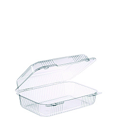 Dart StayLock Clear Hinged Lid Containers, Oblong, 6.81 x 9.4 x 3.1, Plastic, 125/Bag, 2/Carton (DCCC40UT1)