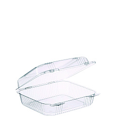 Dart StayLock Clear Hinged Lid Containers, 7.8 x 8.3 x 3, Clear, Plastic, 125/Bag, 2 Bags/Carton (DCCC51UT1)