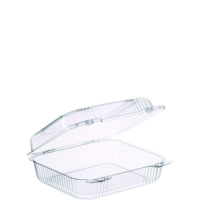 Dart StayLock Clear Hinged Lid Containers, 7.8 x 8.3 x 3, Clear, Plastic, 125/Bag, 2 Bags/Carton (DCCC51UT1)