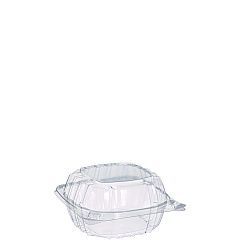 Dart ClearSeal Hinged-Lid Plastic Containers, 5.8 x 6 x 3, Clear, Plastic, 125/Pack, 4 Packs/Carton (DCCC57PST1)