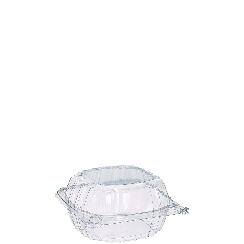 Dart ClearSeal Hinged-Lid Plastic Containers, 5.8 x 6 x 3, Clear, Plastic, 125/Pack, 4 Packs/Carton (DCCC57PST1)