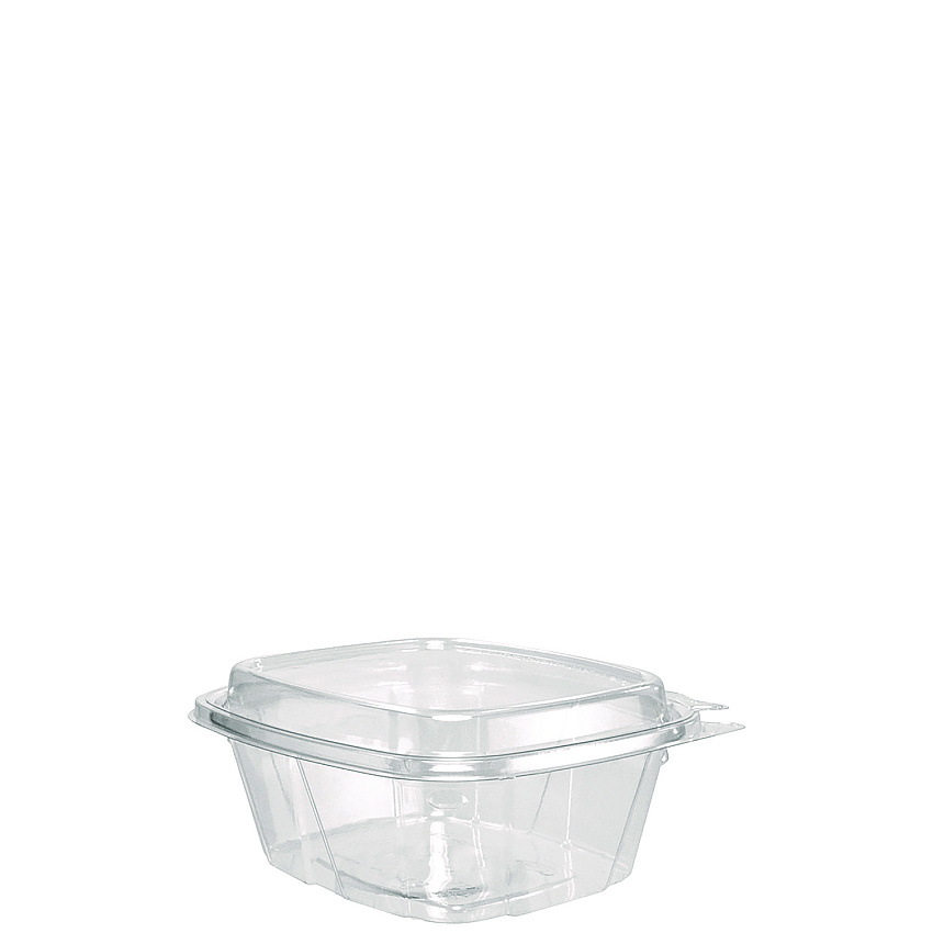 Dart ClearPac SafeSeal Tamper-Resistant/Evident Containers, Domed Lid, 16 oz, 4.9 x 2.9 x 5.5, Clear, Plastic, 100/Bag, 2 Bags/CT (DCCCH16DED)