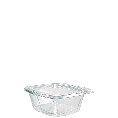 Dart ClearPac SafeSeal Tamper-Resistant/Evident Containers, Flat Lid, 16 oz, 4.9 x 2.5 x 5.5, Clear, Plastic, 100/Bag, 2 Bags/CT (DCCCH16DEF)