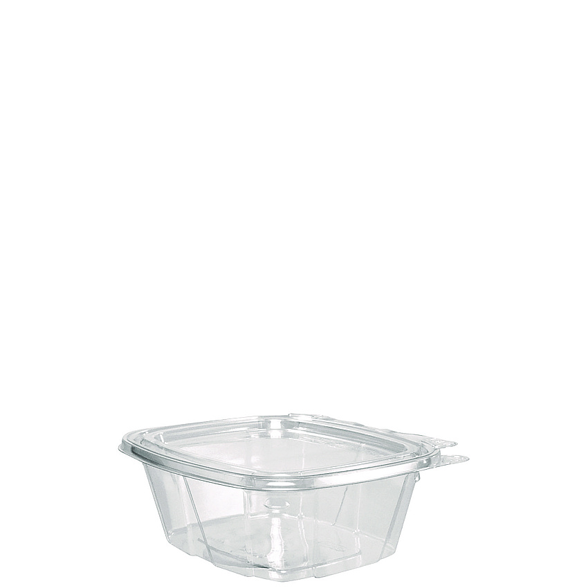 Dart ClearPac SafeSeal Tamper-Resistant/Evident Containers, Flat Lid, 16 oz, 4.9 x 2.5 x 5.5, Clear, Plastic, 100/Bag, 2 Bags/CT (DCCCH16DEF)