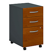 Bush Series C Mobile Pedestal File, Left/Right, 3-Drawers: Box/Box/File, Legal/Letter/A4/A5, Cherry/Gray, 15.75" x 20.25" x 27.88" (BSHWC72453SU)