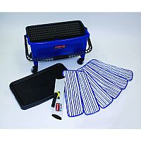 Rubbermaid Commercial Microfiber Floor Finishing System, 3 gal, Blue/Black/White (RCPQ050)