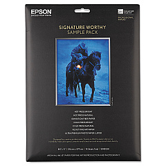 Epson Signature Worthy Paper Sample Pack, 8.5 x 11, Assorted White, 14/Pack (EPSS045234)
