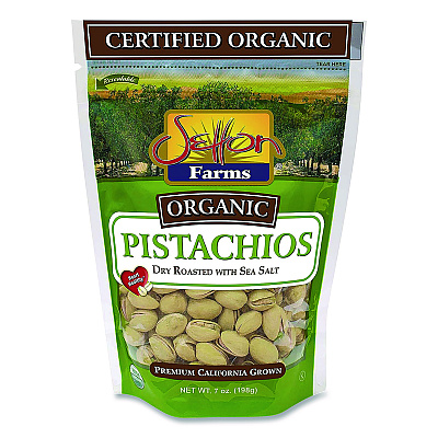 Setton Farms Organic Pistachios, Dry Roasted with Sea Salt, 7 oz Bag, 12/Carton (SEF5182)