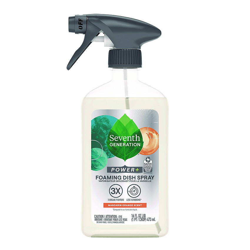 Seventh Generation Foaming Dish Spray, Mandarin Orange Scent, 16 oz Bottle (SEV45169EA)