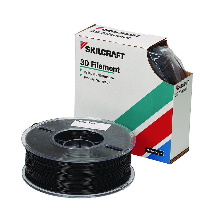 AbilityOne 7045017057354, SKILCRAFT 3D Printer Acrylonitrile Butadiene Styrene Filament, 1 kg Spool, 2.85 mm, Black