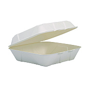 Dart Compostable Fiber Hinged Trays, ProPlanet Seal, 8.98 x 9.35 x 2.17, Ivory, Molded Fiber, 200/Carton (DCCHC9FBR1)