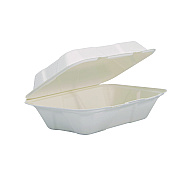 Dart Compostable Fiber Hinged Containers, ProPlanet Seal, 6.34 x 9.06 x 1.97, Ivory, Molded Fiber, 200/Carton (DCCHC206FBR1)