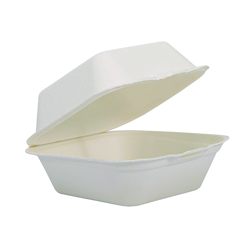 Dart Compostable Fiber Hinged Trays, ProPlanet Seal, 5.9 x 6.08 x 1.83, Ivory, Molded Fiber, 500/Carton (DCCHC6FBR1)