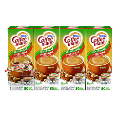 Coffee-mate Liquid Coffee Creamer, Zero Sugar Hazelnut, 0.38 oz Mini Cups, 50/Box, 4 Boxes/Carton (NES98468CT)