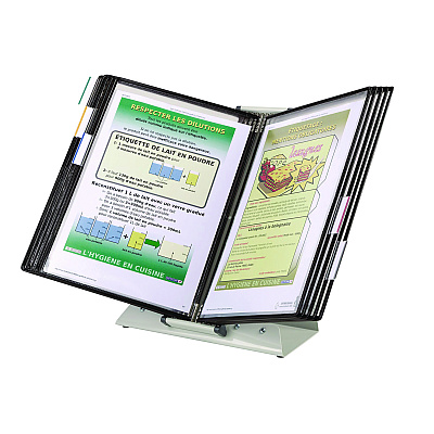 Tarifold Desktop Reference Starter Set, 10 Antimicrobial Wire-Reinforced Pockets (TFIDA271)