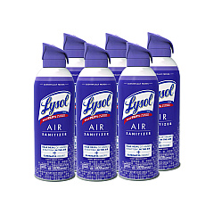 LYSOL Air Sanitizer Spray, Light Breeze Scent, 10 oz Aerosol Can, 6/Carton (RAC99394CT)