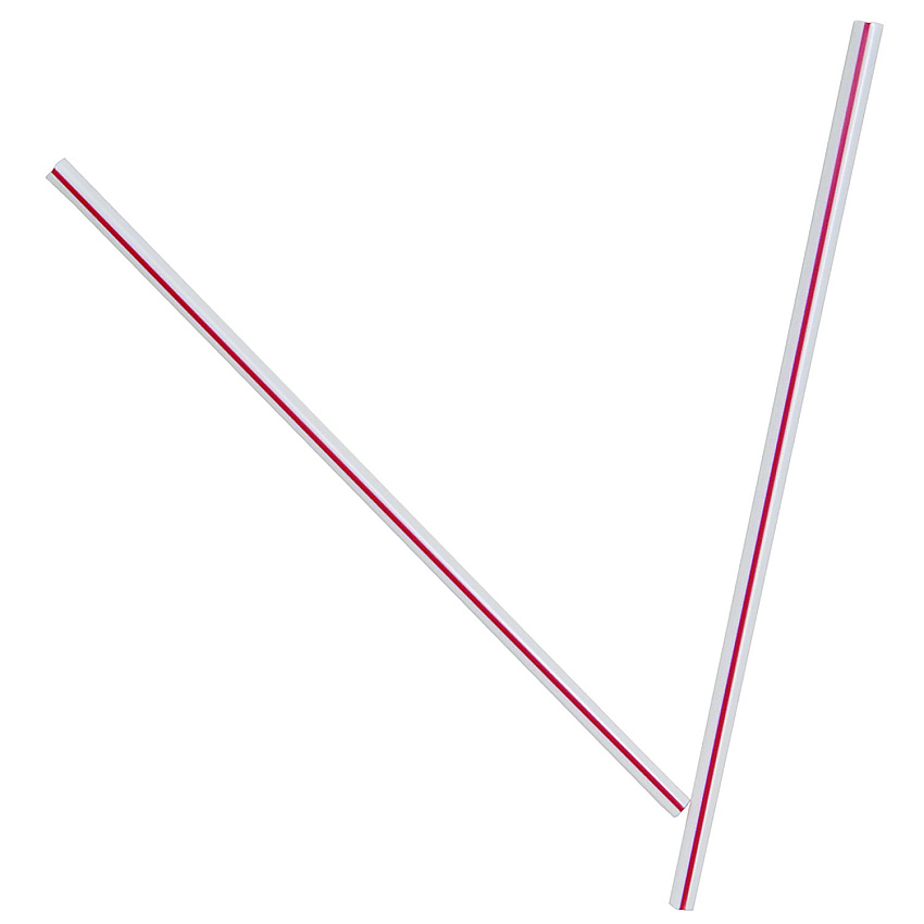 Dixie Unwrapped Hollow Stir-Straws, 5.5", Plastic, White/Red Stripe, 1,000/Box (DXEHS5CCXX)