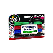 Crayola Take Note Dry Erase Markers, Chisel Tip, Assorted Colors, 4/Set (CYO586543)