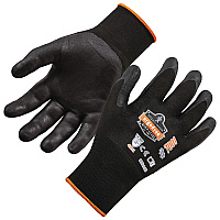 ergodyne ProFlex 7001 Nitrile-Coated Gloves, Black, X-Small, Pair (EGO17951)