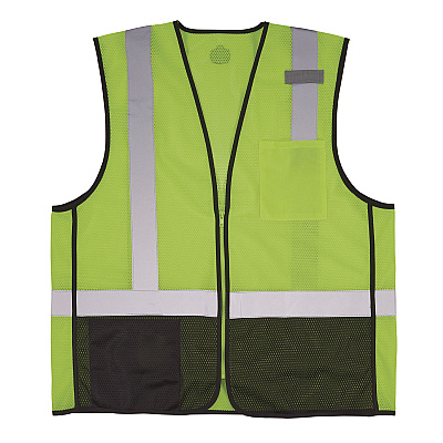 ergodyne GloWear 8210Z Hi-Vis Class 2 Mesh Vest, 2X-Large to 3X-Large, Lime (EGO23017)