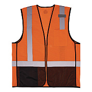 ergodyne GloWear 8210Z Hi-Vis Class 2 Mesh Vest, Small to Medium, Orange (EGO23023)