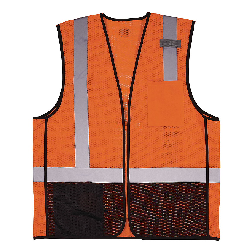 ergodyne GloWear 8210Z Hi-Vis Class 2 Mesh Vest, Large to X-Large, Orange (EGO23025)