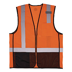 ergodyne GloWear 8210Z Hi-Vis Class 2 Mesh Vest, 2X-Large to 3X-Large, Orange (EGO23027)