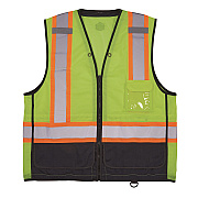 ergodyne GloWear 8251HDZ Class 2 Two-Tone Hi-Vis Safety Vest, Large to X-Large, Lime (EGO23035)
