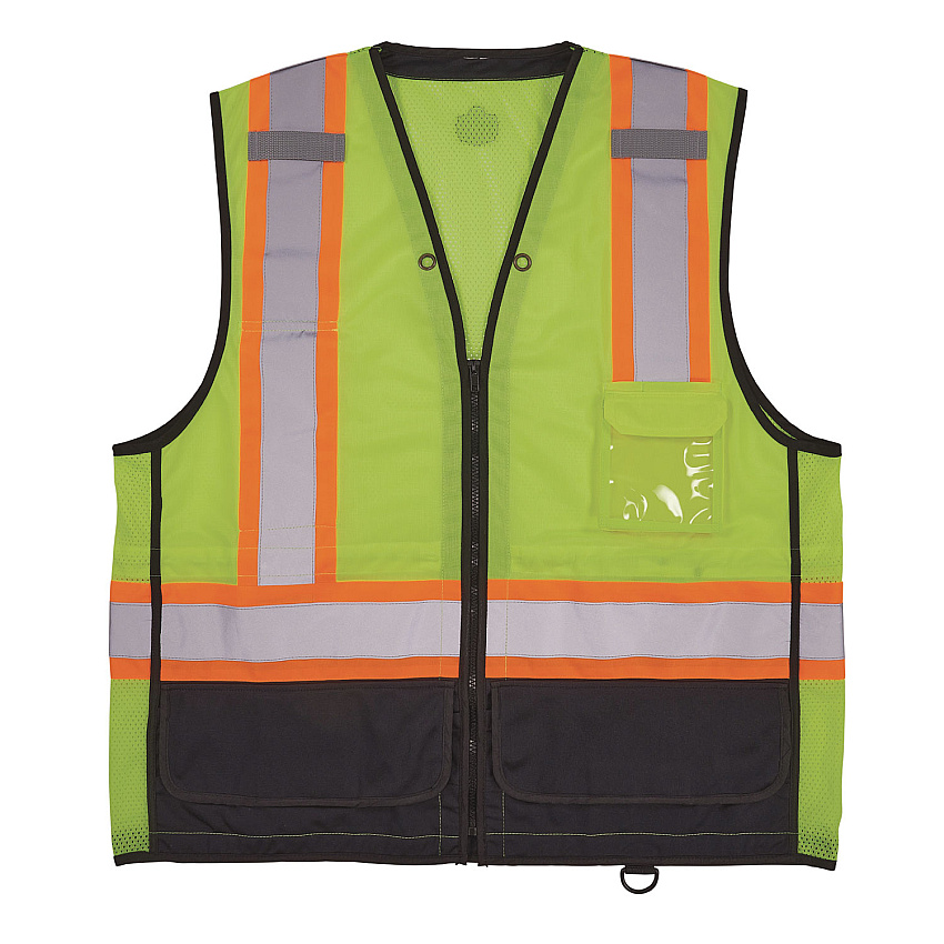 ergodyne GloWear 8251HDZ Class 2 Two-Tone Hi-Vis Safety Vest, 2X-Large to 3X-Large, Lime (EGO23037)