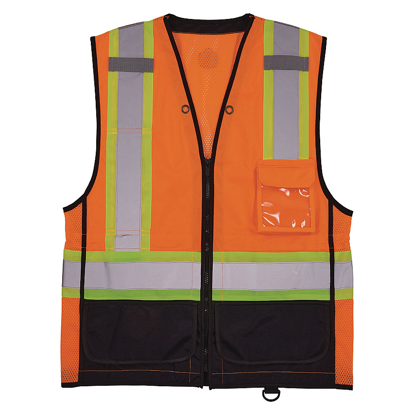 ergodyne GloWear 8251HDZ Class 2 Two-Tone Hi-Vis Safety Vest, 4X-Large to 5X-Large, Orange (EGO23049)