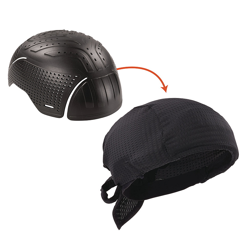 ergodyne Skullerz 8948 Mesh Do Rag Bandana and Bump Cap Insert, Black (EGO23468)