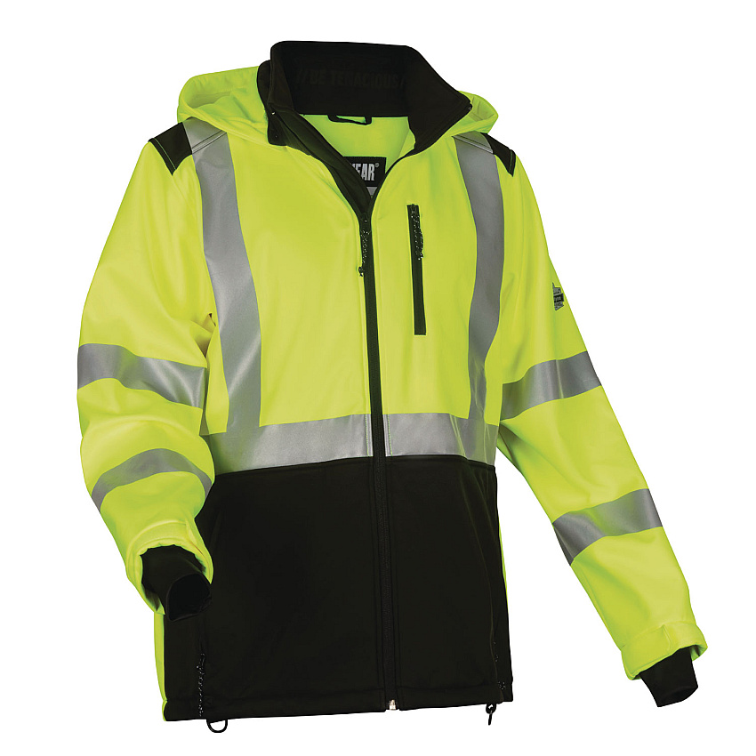 ergodyne GloWear 8353 Class 3 Hi-Vis Softshell Water-Resistant Jacket, Large, Lime (EGO23524)